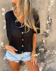 ADAINA - Stylish Boho Top - Black