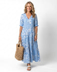 ALORA - Floral Print Midi Dress