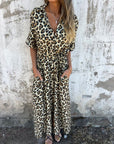 AMALIA - Leopard Print Jumpsuit - Brown