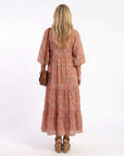 AMARA - Diamond Print Tiered Midi Dress