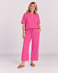 ASANARE - Soft Casual Top and Pants Set - Pink