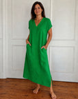 AVINE - Comfy Summer Dress with Pockets - Green