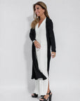 AYANIA - Slimming Dress and Vest Set - White Dress + Black Vest