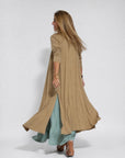 AYANIA - Slimming Dress and Vest Set - Olive Dress + Coffee Vest