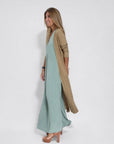 AYANIA - Slimming Dress and Vest Set - Olive Dress + Coffee Vest