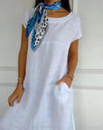 BERAWA - Casual Cotton Dress - White