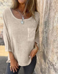 CEMAGI - Cotton and Linen T-Shirt - Apricot