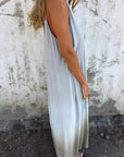 DEGRADE - Ombre Boho Maxi Dress - Light Grey