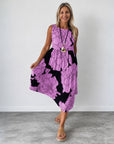 GRACE - Stylish Floral Boho Dress - Purple