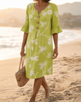 HAZEL - Embroidered Floral Midi Dress
