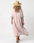KENZA - Embroidered Panel Midi Dress
