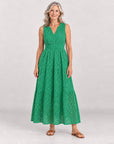 KYRA - Embroidered Lace Maxi Dress - Green