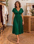 MARLENE - Flattering & Flowy Dress - Green