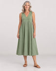 MILANIE - Sleeveless Midi Dress - Sage