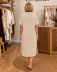 NARA - Relaxed Shape Midi Dress - Beige