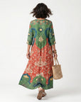 SLOANE - Mixed Print Midi Dress