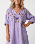 TAVI - Floral Embroidered Midi Dress