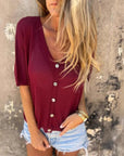 ADAINA - Stylish Boho Top - Red