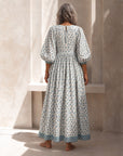 ADELA - Boho Floral Maxi Dress back view