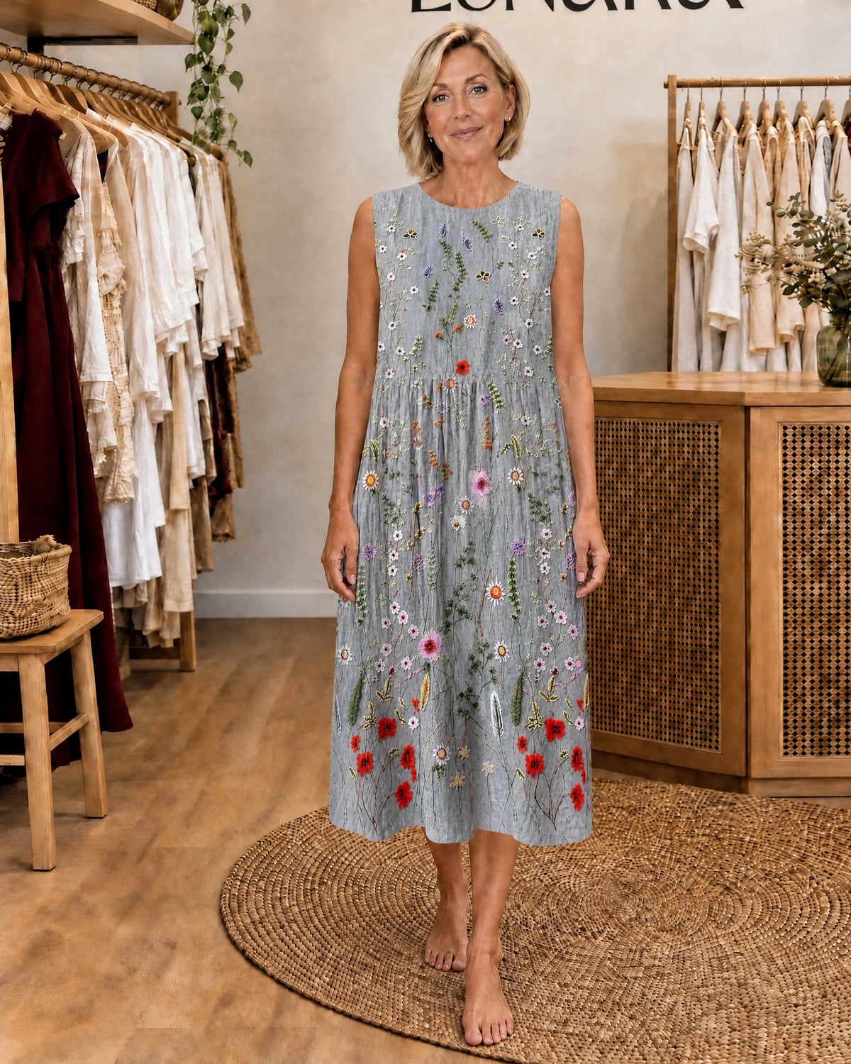 AGNES - Sleeveless Midi Dress