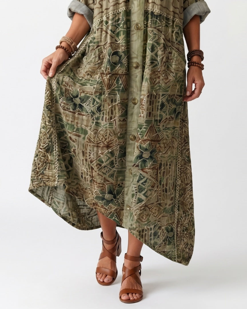 ALETA - Button Front Midi Dress