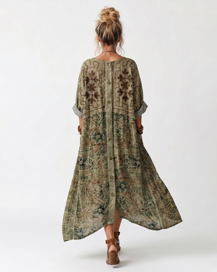 ALETA - Button Front Midi Dress