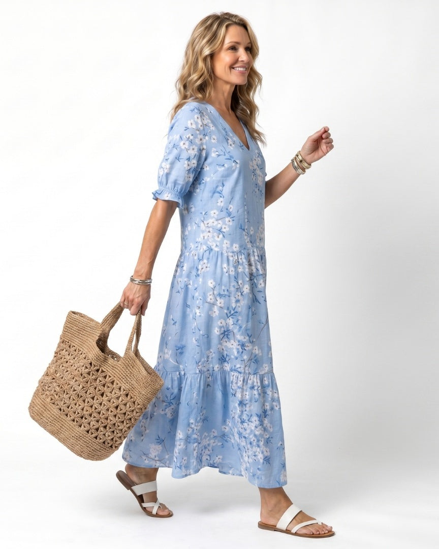 ALORA - Floral Print Midi Dress
