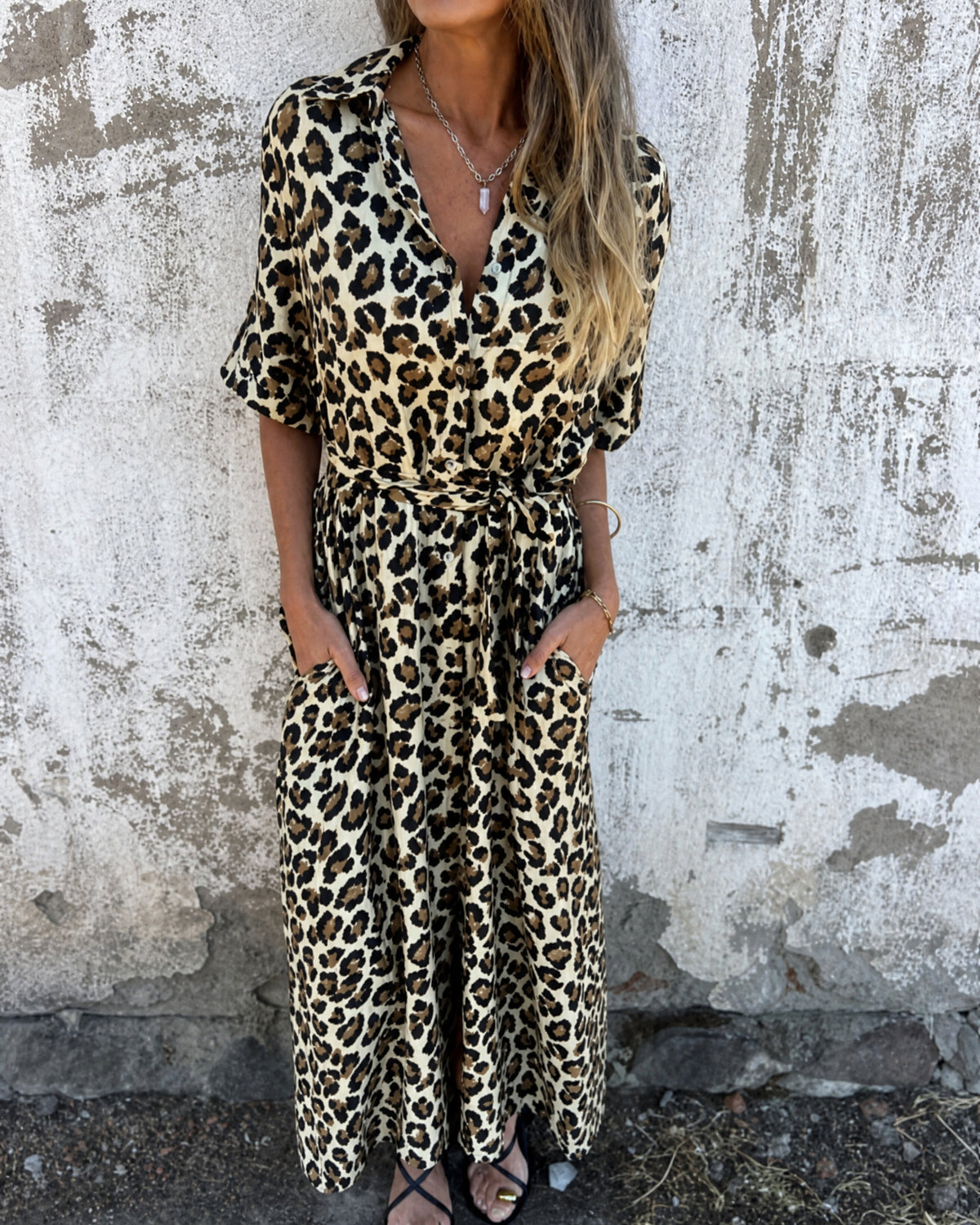 AMALIA - Leopard Print Jumpsuit - Brown