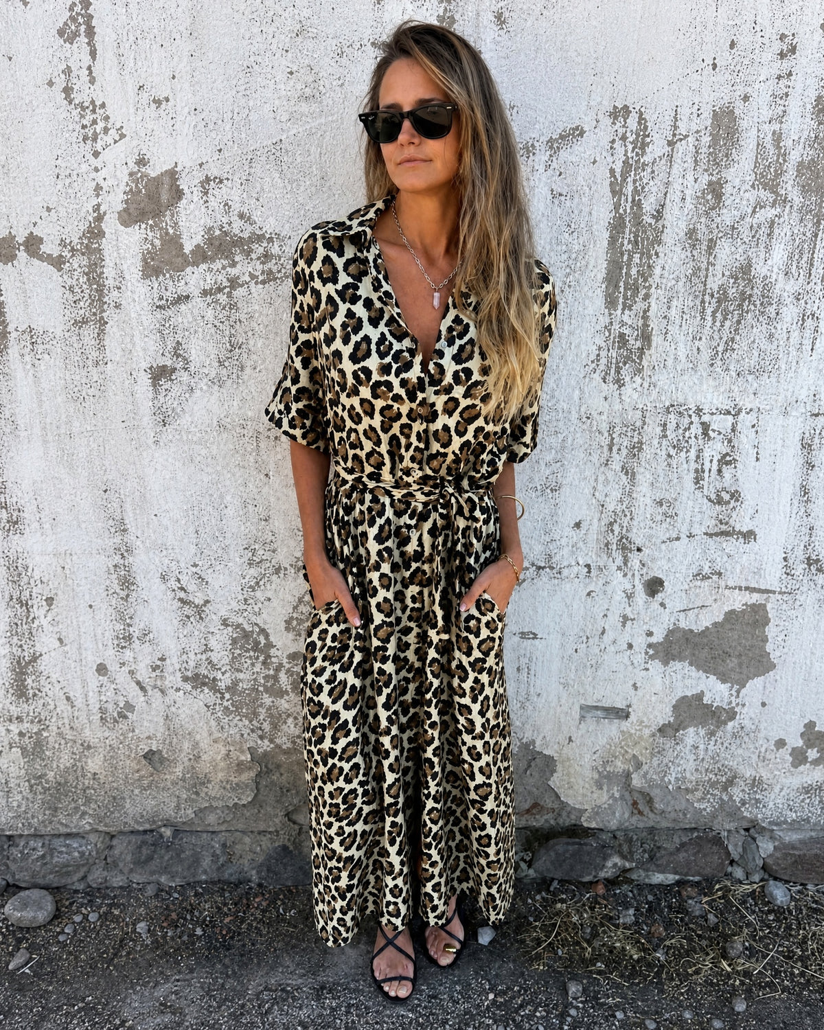 AMALIA - Leopard Print Jumpsuit - Brown