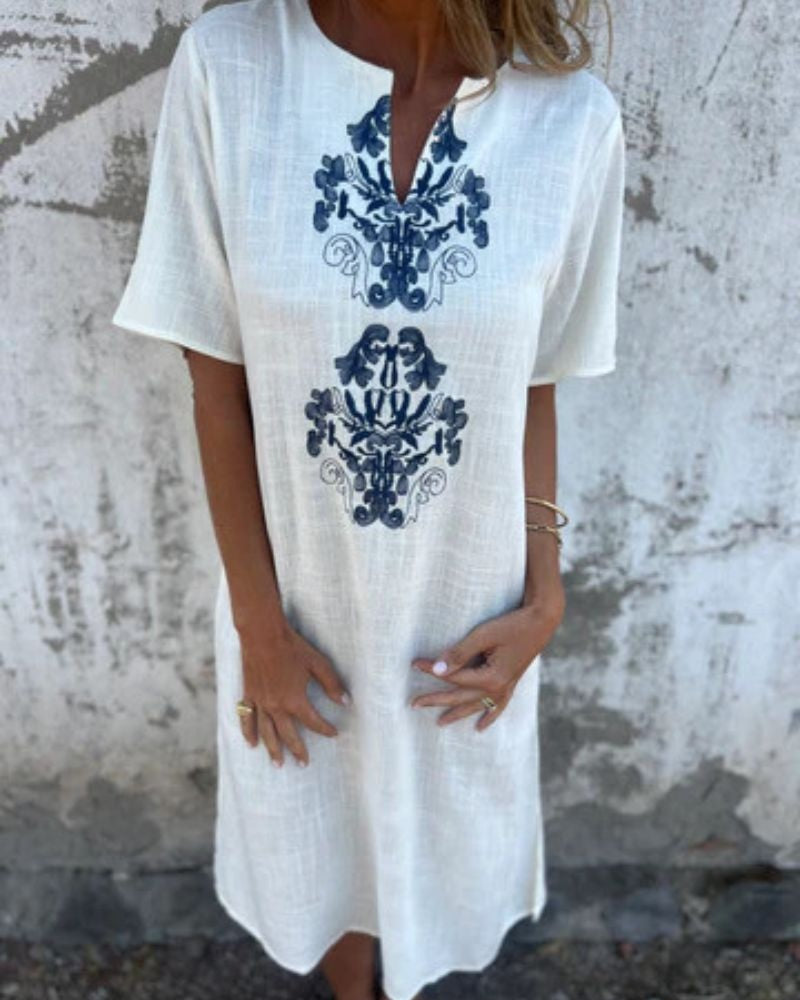 ANASE - Stylish Tunic Dress - White