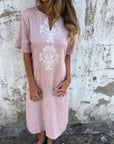 ANASE - Stylish Tunic Dress - Pink