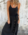 ANDARI - Stylish Skirt - Black