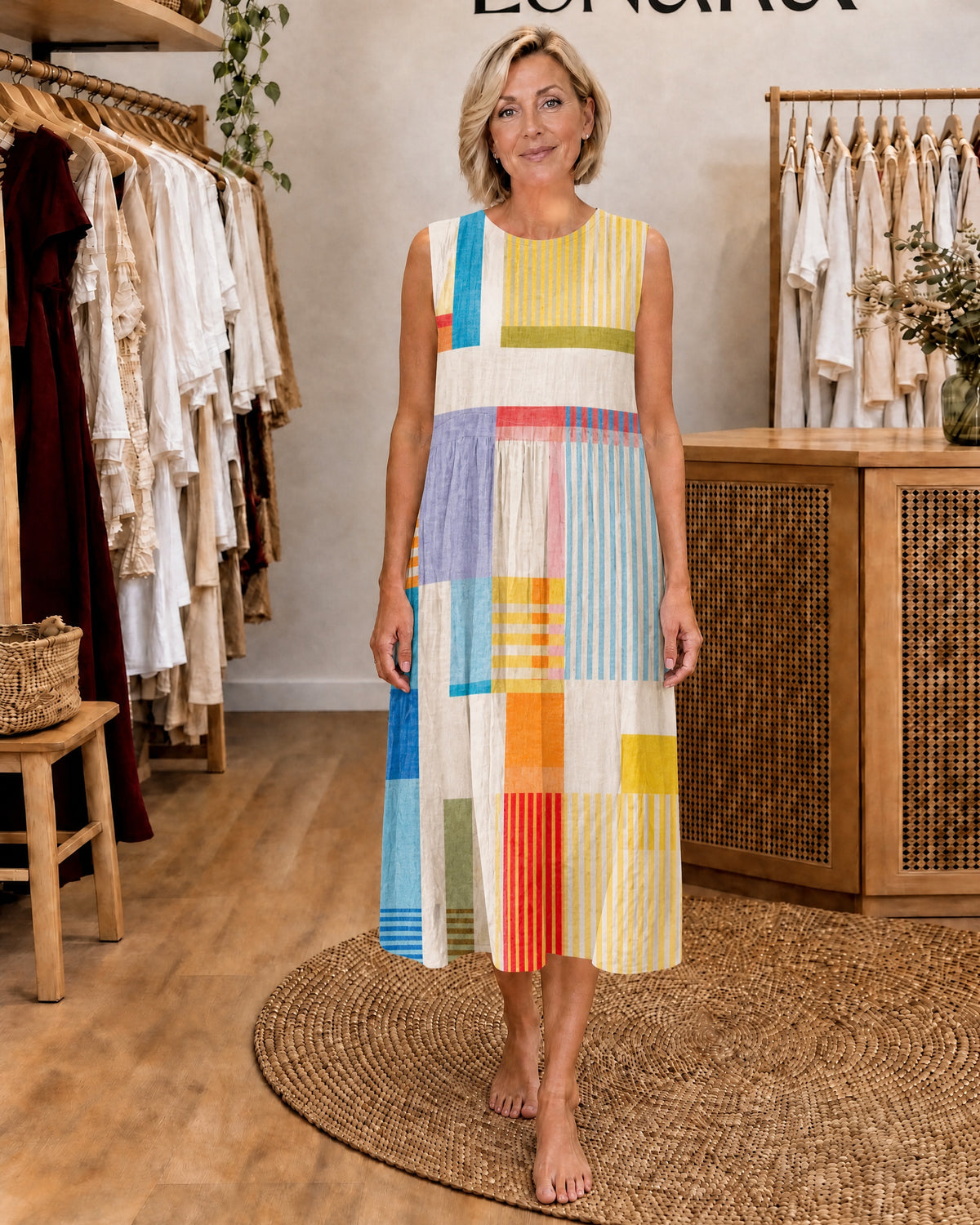 APOLLINE - Sleeveless Midi Dress