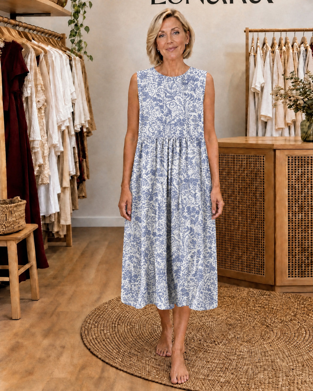 AXELLE - Sleeveless Midi Dress