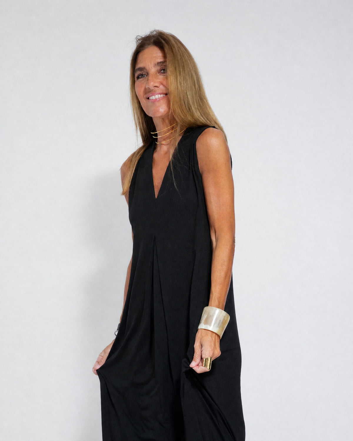 AYANIA - Slimming Dress and Vest Set - Dress - Black