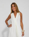 AYANIA - Slimming Dress and Vest Set - Dress - White