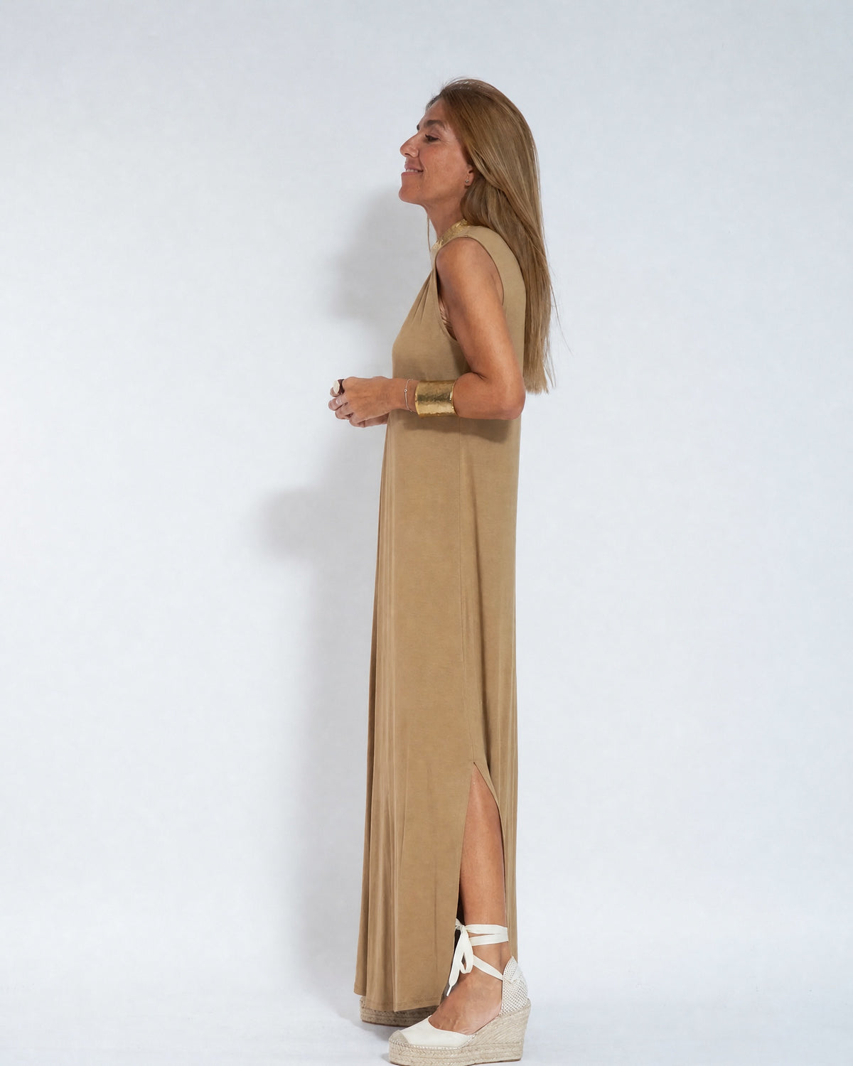 AYANIA - Slimming Dress and Vest Set - Dress - Coffee