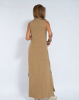 AYANIA - Slimming Dress and Vest Set - Dress - Coffee