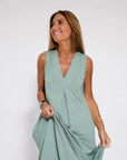 AYANIA - Slimming Dress and Vest Set - Dress - Olive