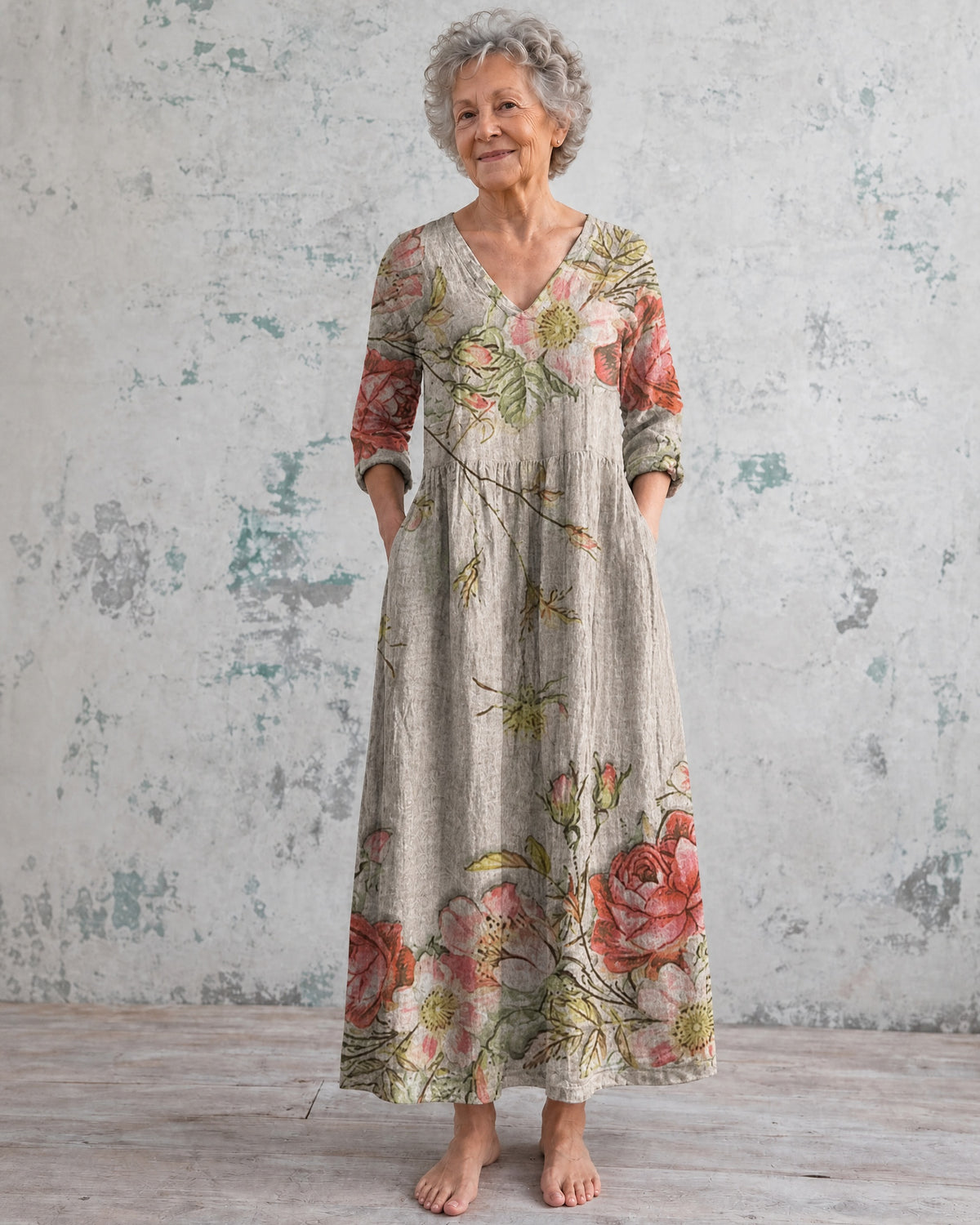 Bella Stone Rose Maxi Dress