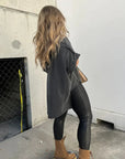 BELLA - Studded Oversized Tee - Washed Black