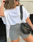 BELLA - Studded Oversized Tee - White