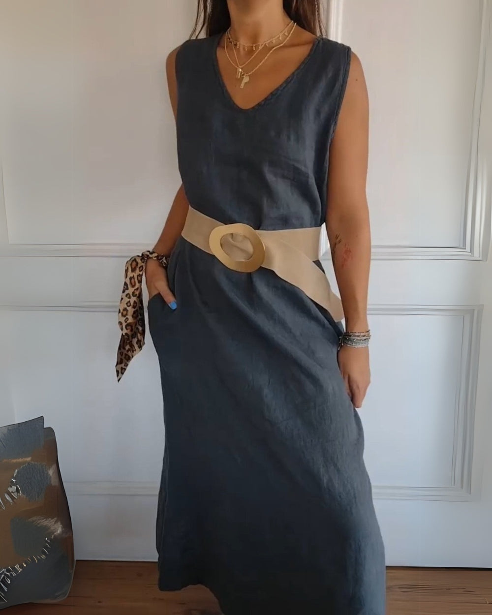 BERANE - Stylish Boho Dress - Dark Grey