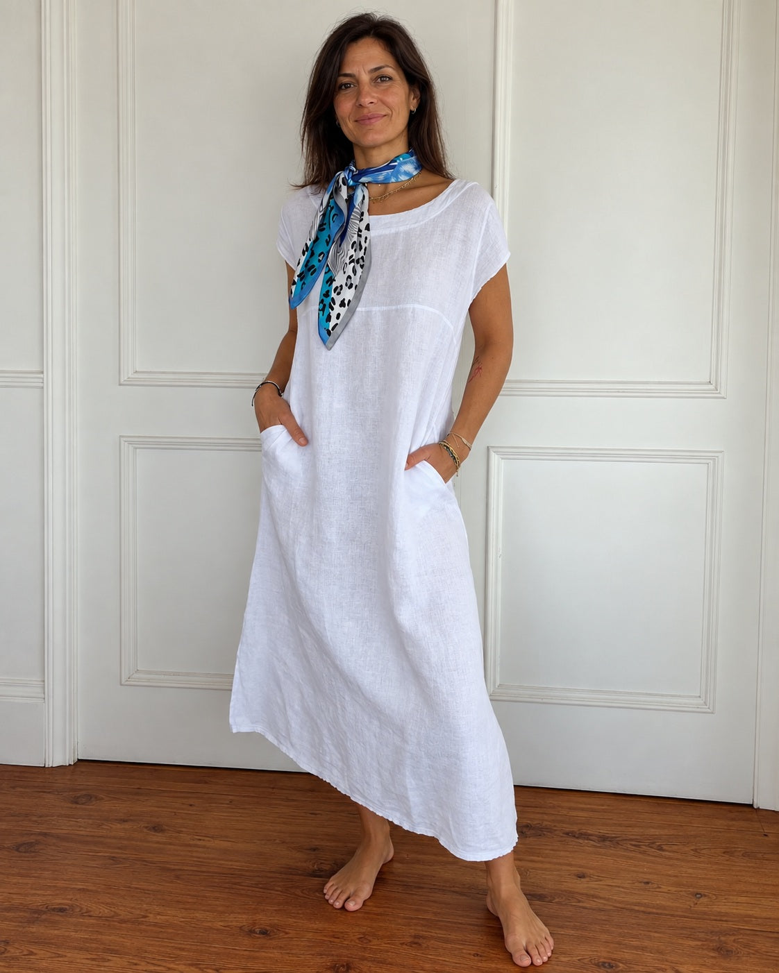 BERAWA - Casual Cotton Dress - White