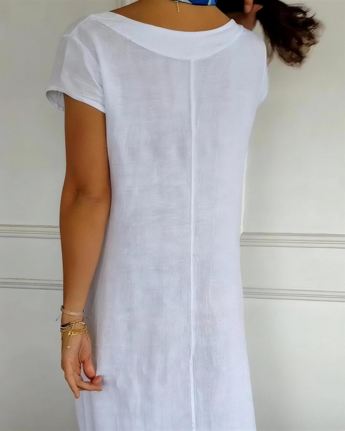 BERAWA - Casual Cotton Dress - White