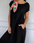 BERAWA - Casual Cotton Dress - Black