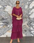 BETTY - Chiffon Boho Dress - Purple