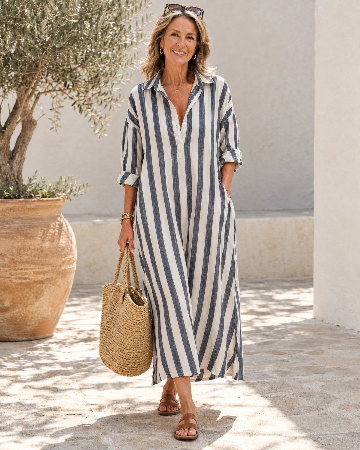 BIELA - Long Shirt Dress - Blue
