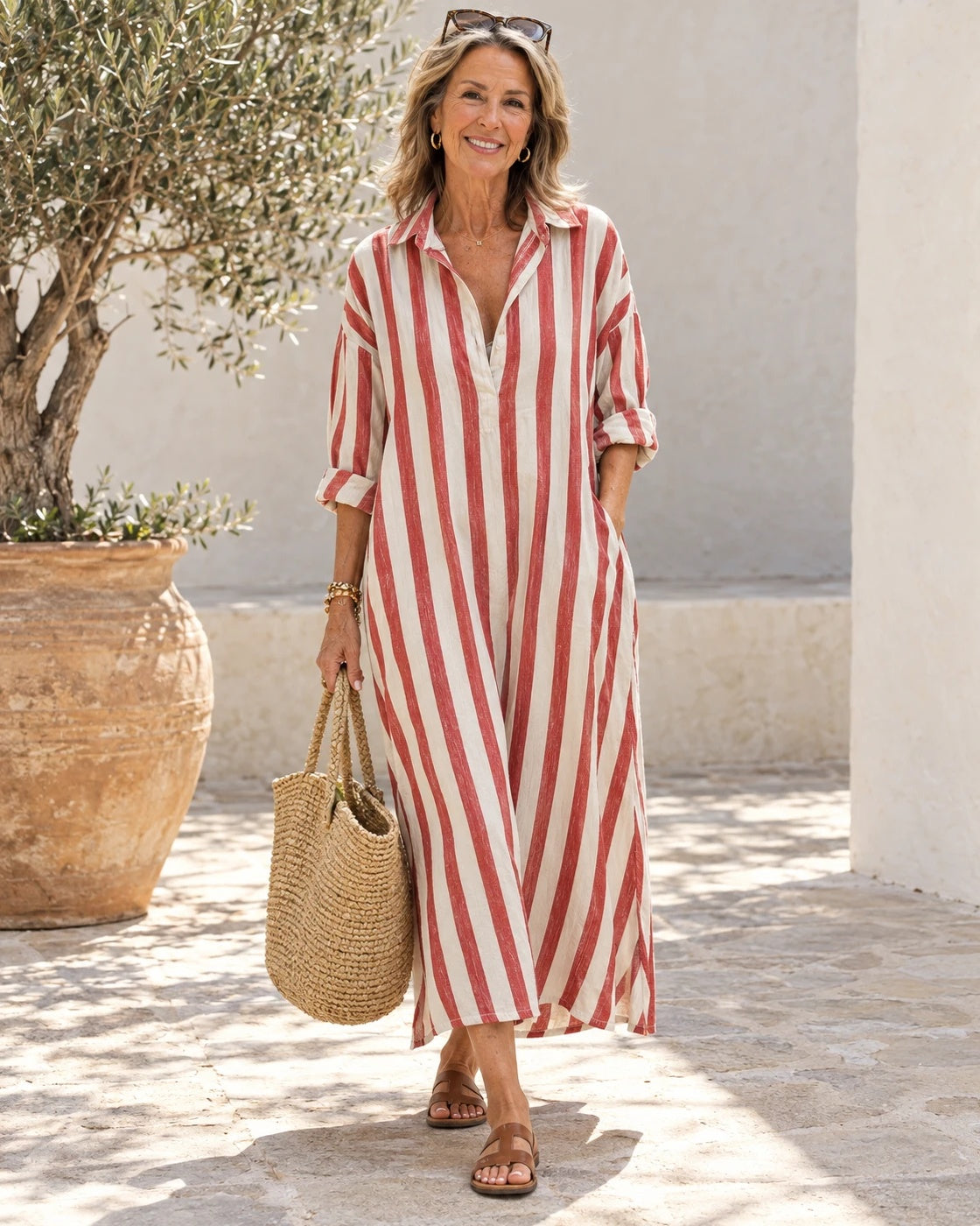 BIELA - Long Shirt Dress - Red