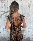 BOILIFE - Leopard Print V-Neck Jumpsuit